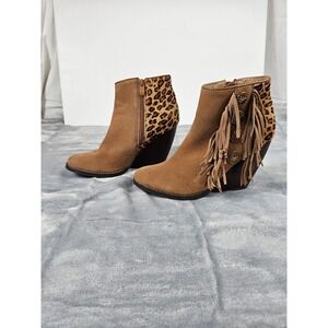 Very Volatile Ankle Boots High Heel Womens Size 8 Suede‎ Fringe Boho Western